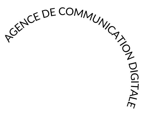 Logo stylisé – Agence de communication digitale Logo minimaliste avec une courbe fluide accompagnée du texte "Agence de communication digitale".