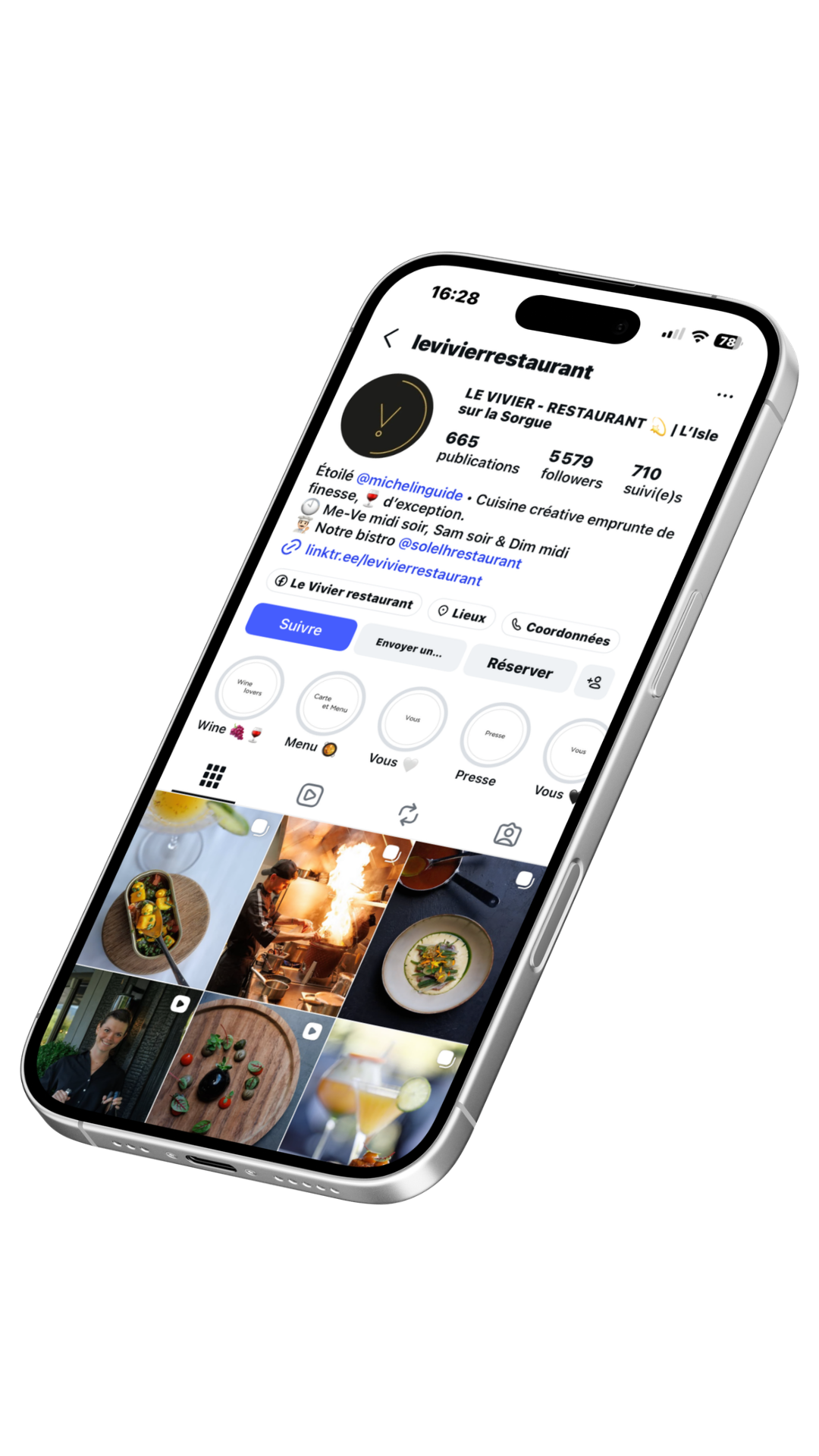 Compte Instagram Le Vivier - vue inclinée